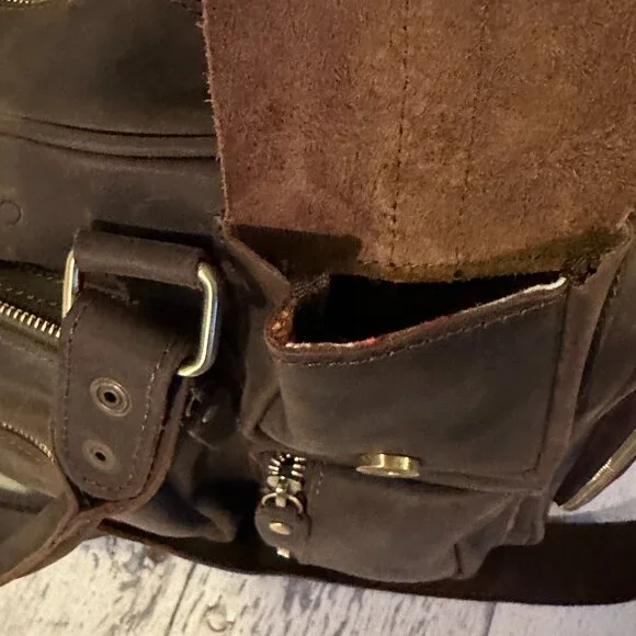 EUC -  House of Flynn Full size Dark Brown Leather Evermore Camera Bag - Picture 14 of 16